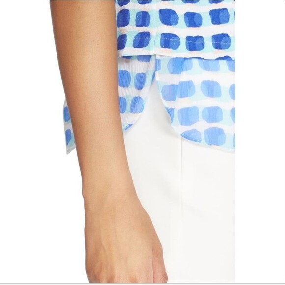 Kate Spade Silk Blend Double Layer Island Stamp Geo Print Tank small - Picture 4 of 6